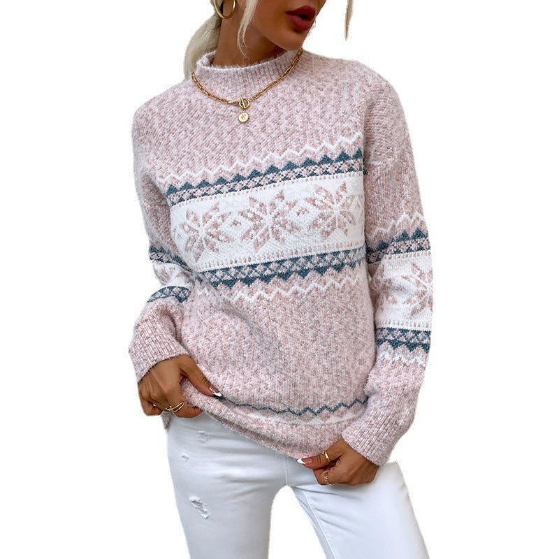 Pull à Motif Flocon en Maille