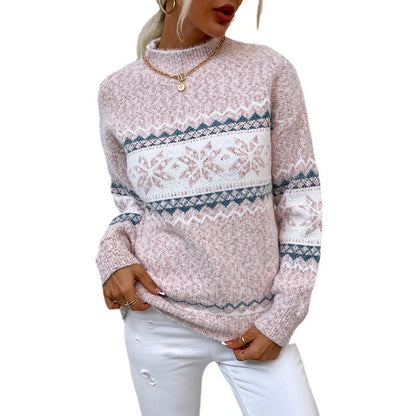 Pull à Motif Flocon en Maille